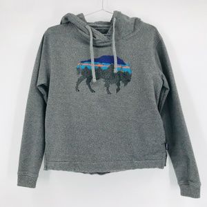 Patagonia Women s Buffalo Graphic Gray Hoodie Size Small